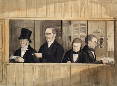Interior of the Office of Messrs. Charles Greenwood and Company by English School